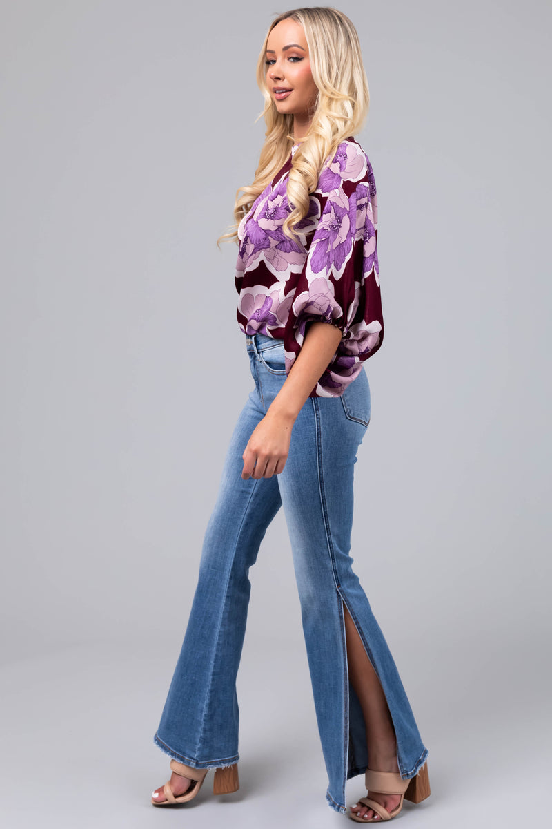 Judy Blue Medium Wash Flare Leg Slit Jeans