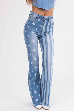 Judy Blue Medium Wash Stars and Stripes Jeans