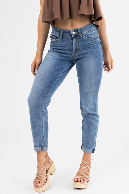 Judy Blue Medium Wash Straight Leg Ankle Jeans