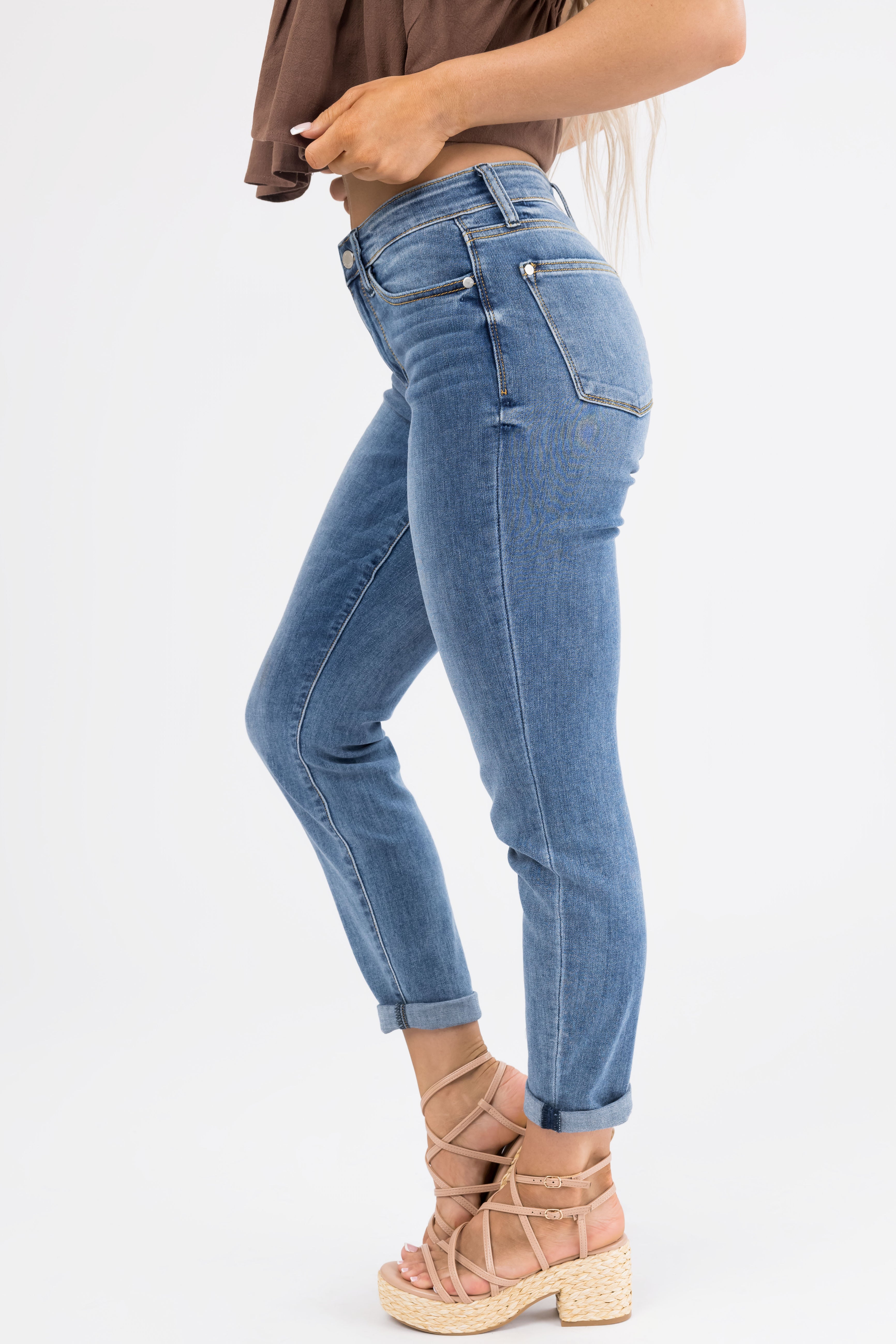 Judy Blue Medium Wash Straight Leg Ankle Jeans