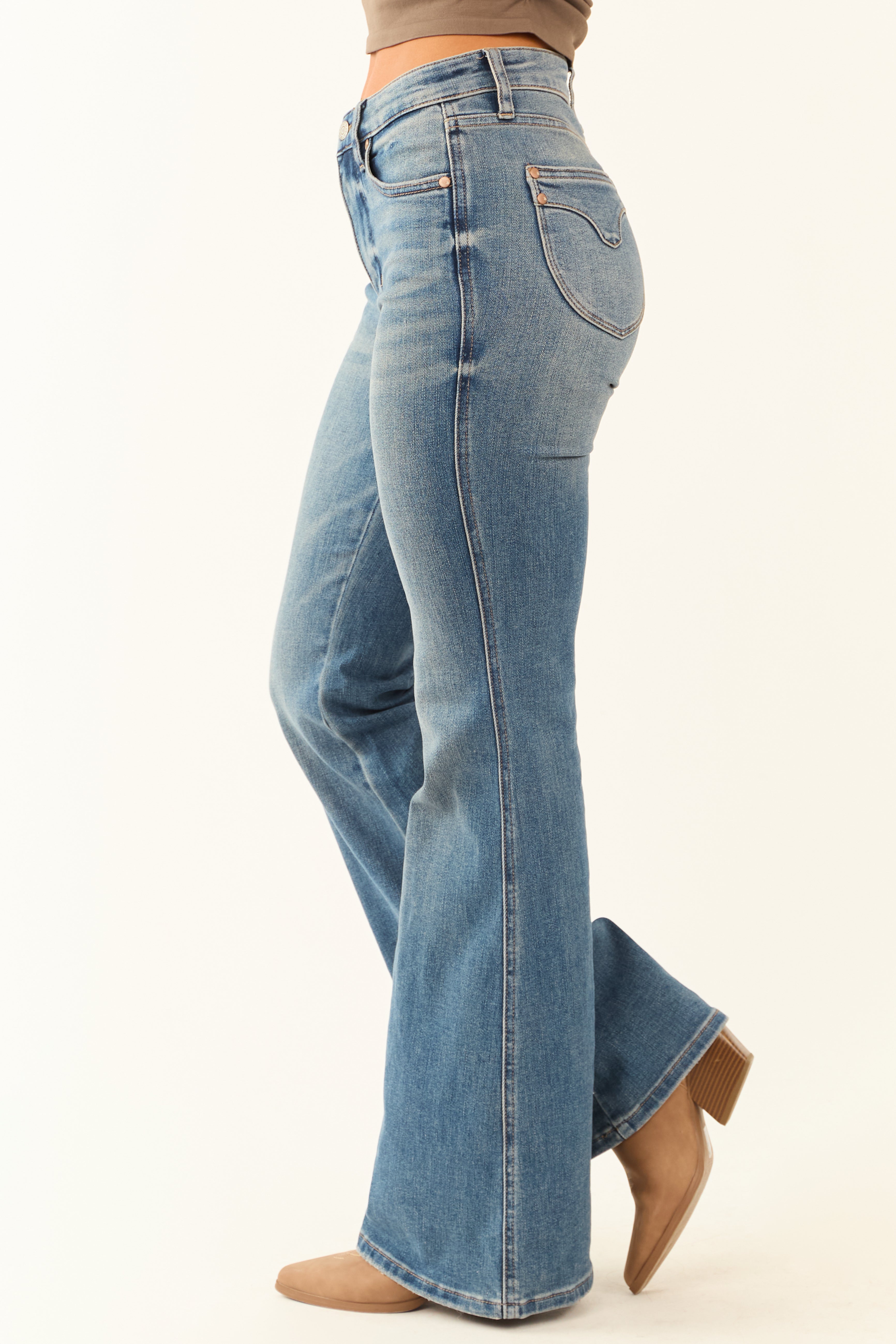 Judy Blue Medium Tummy Control Stretchy Flare Jeans