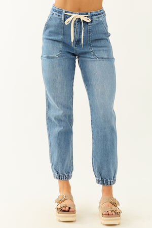 Judy Blue Stretchy Drawstring Tie Jogger Jeans