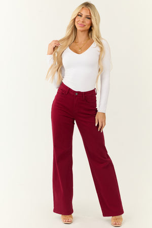 Judy Blue Wine Straight Leg Heart Pocket Jeans