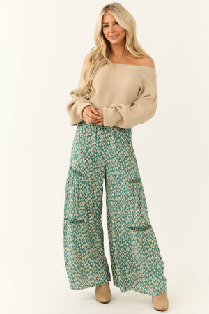 Juniper Cactus Print Smocked Waist Flowy Pants