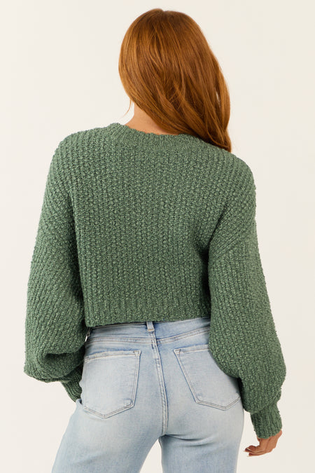 Juniper Popcorn Knit Cropped Oversized Sweater