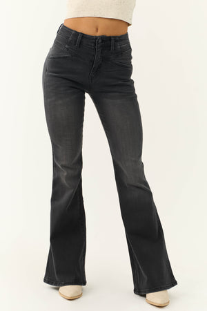 KanCan Black High Rise Flare Leg Jeans