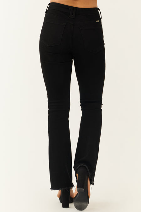 KanCan Black High Rise Raw Hem Bootcut Jeans