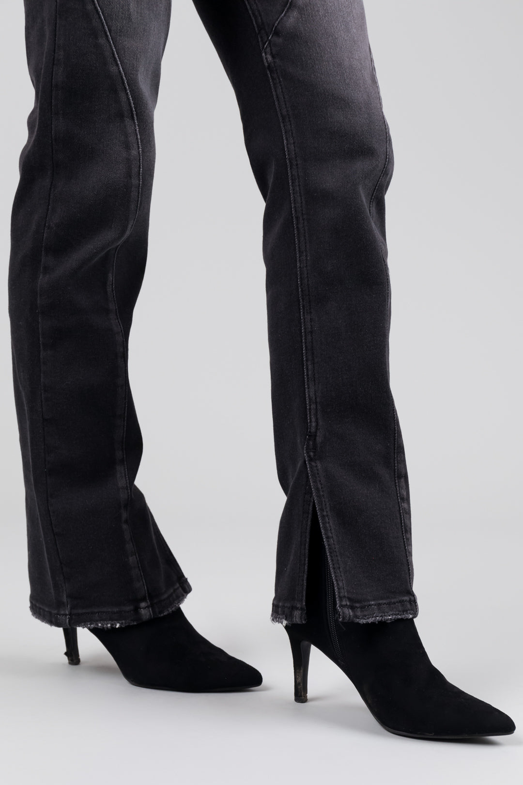 KanCan Black Straight Leg Seam Detail Jeans | Lime Lush