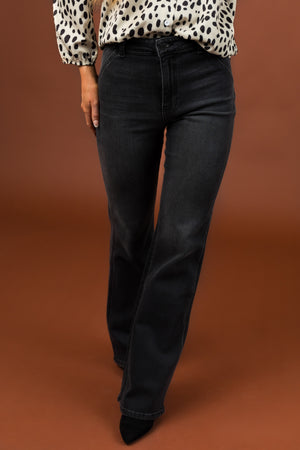 KanCan Dark Grey Ultra High Rise Flare Jeans 