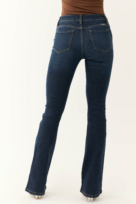 KanCan Dark Wash Flare Leg High Rise Jeans