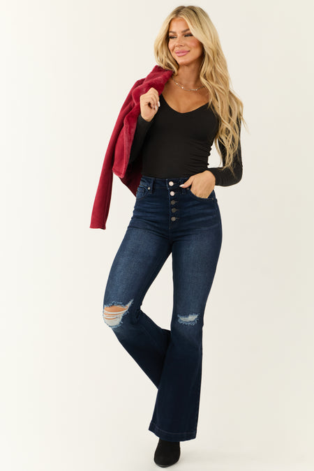 KanCan Dark Wash High Rise Flare Jeans