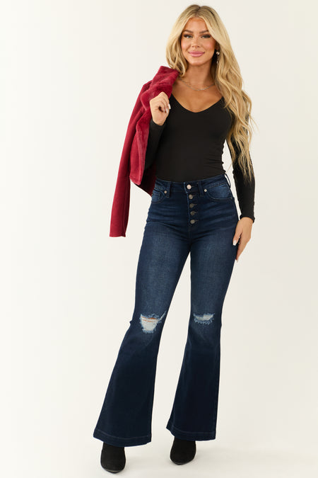 KanCan Dark Wash High Rise Flare Jeans