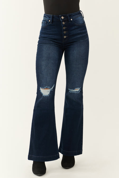 KanCan Dark Wash High Rise Flare Jeans