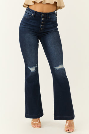 KanCan Dark Wash High Rise Flare Jeans