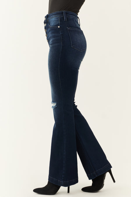 KanCan Dark Wash High Rise Flare Jeans