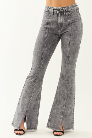 KanCan Graphite Wash Stretchy Front Seam Flare Jeans