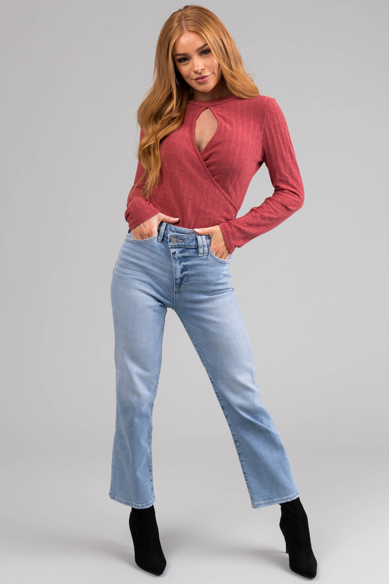 KanCan High Rise 90's Criss Cross Straight Jeans