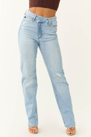 KanCan Light Wash High Rise 90's Straight Jeans