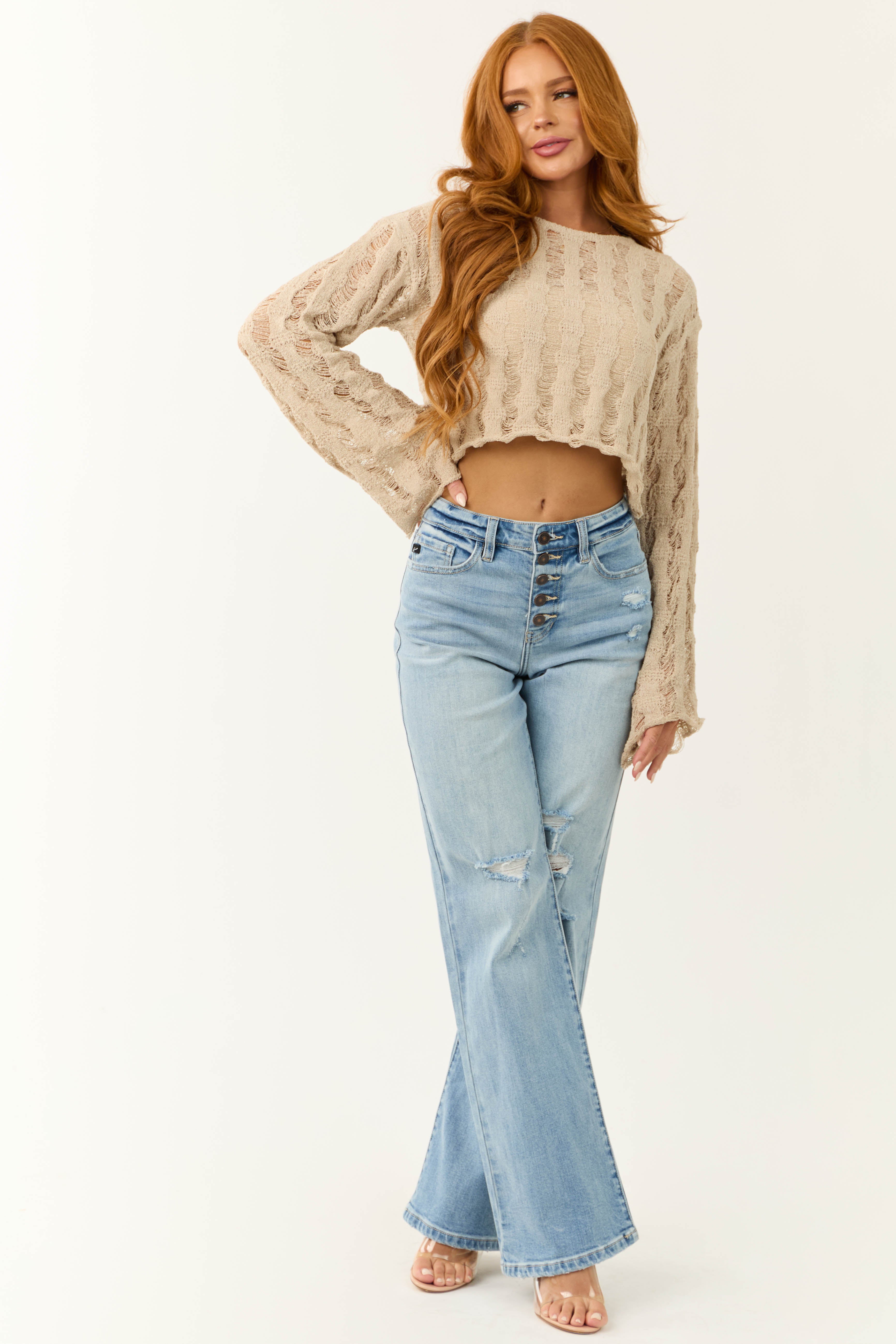 KanCan Light Wash High Rise 90's Flare Jeans