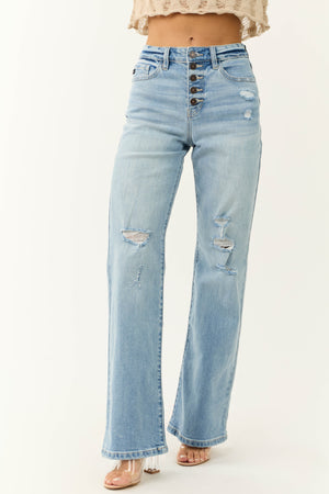 KanCan Light Wash High Rise 90's Flare Jeans