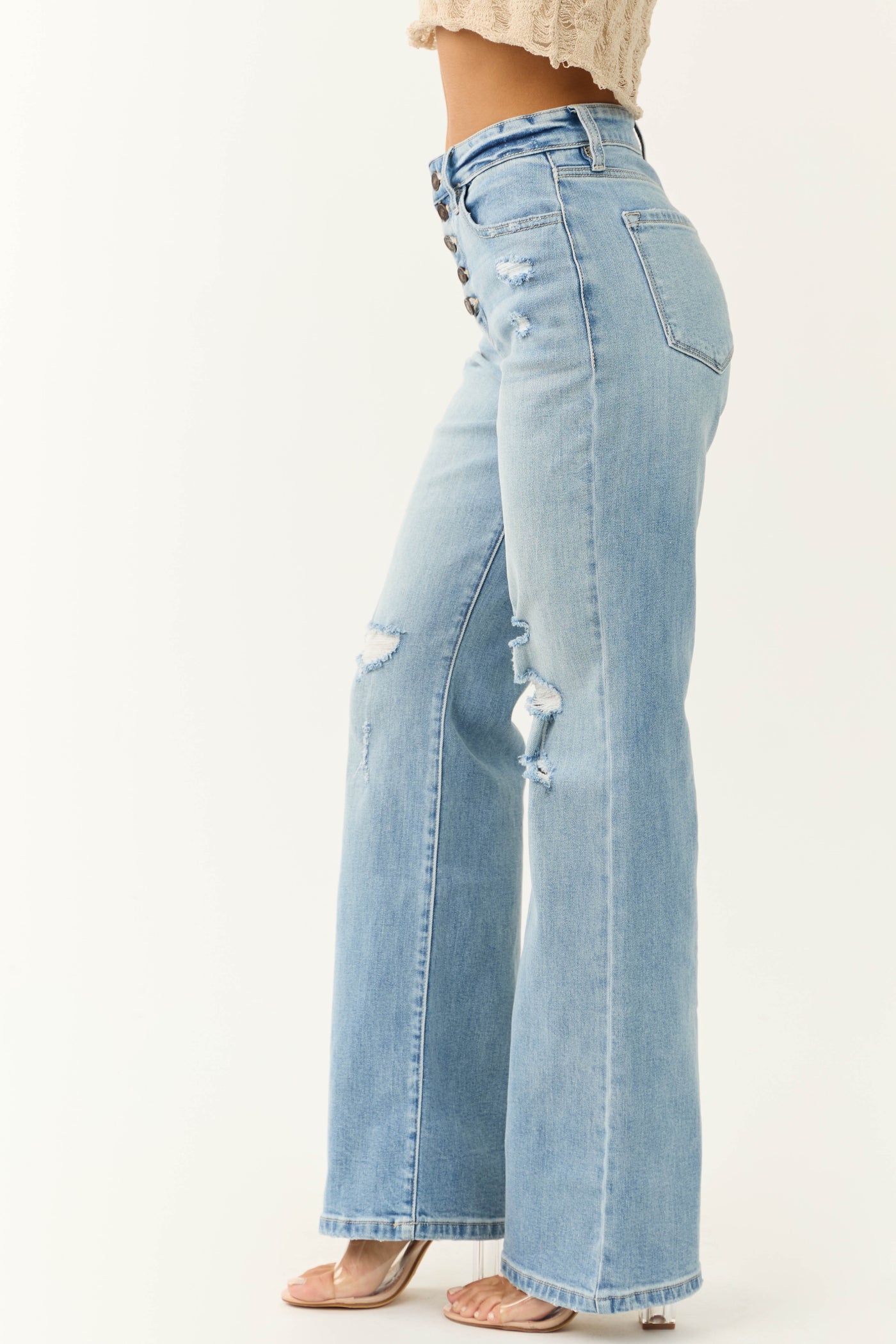 KanCan Light Wash High Rise 90's Flare Jeans