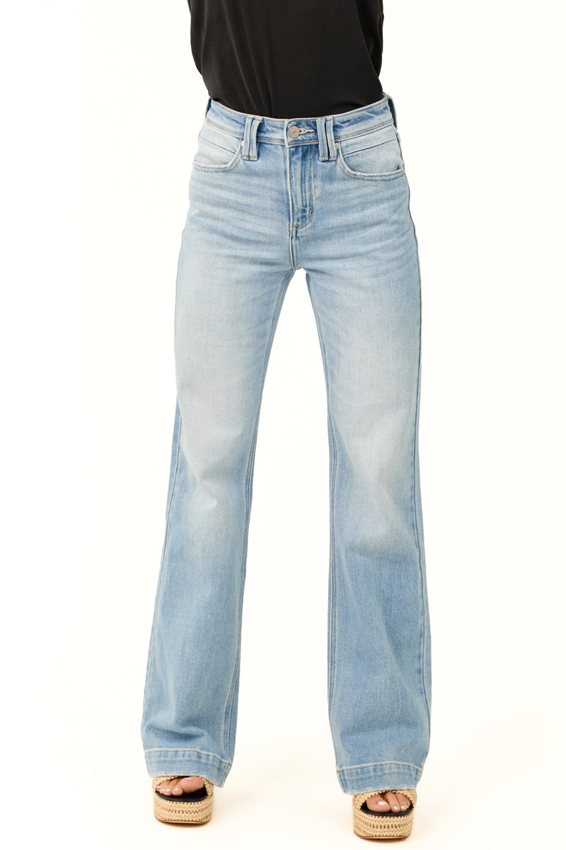 KanCan Light Wash High Rise Wide Relaxed Denim Jeans