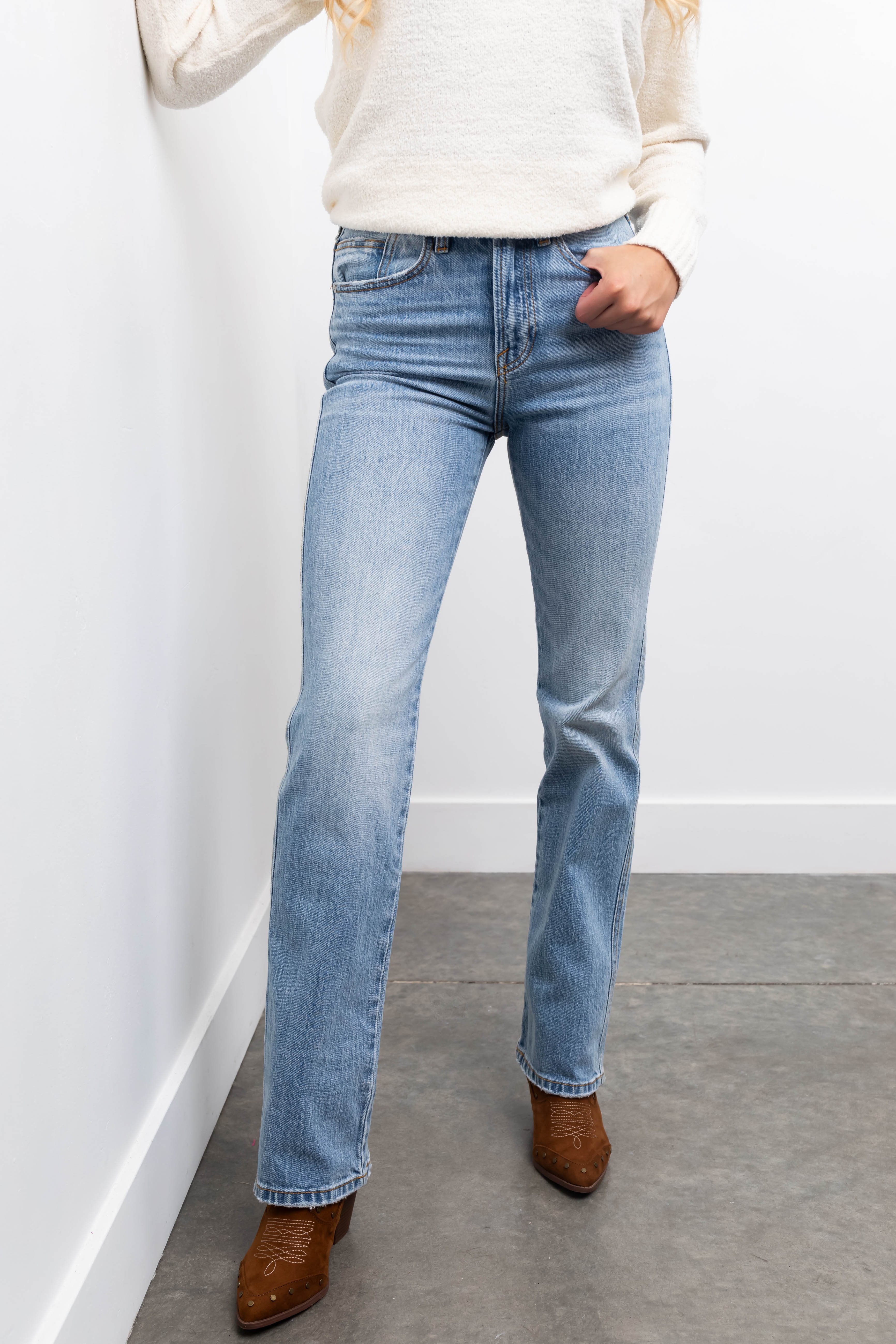 KanCan Light Wash Ultra High Rise Bootcut Jeans