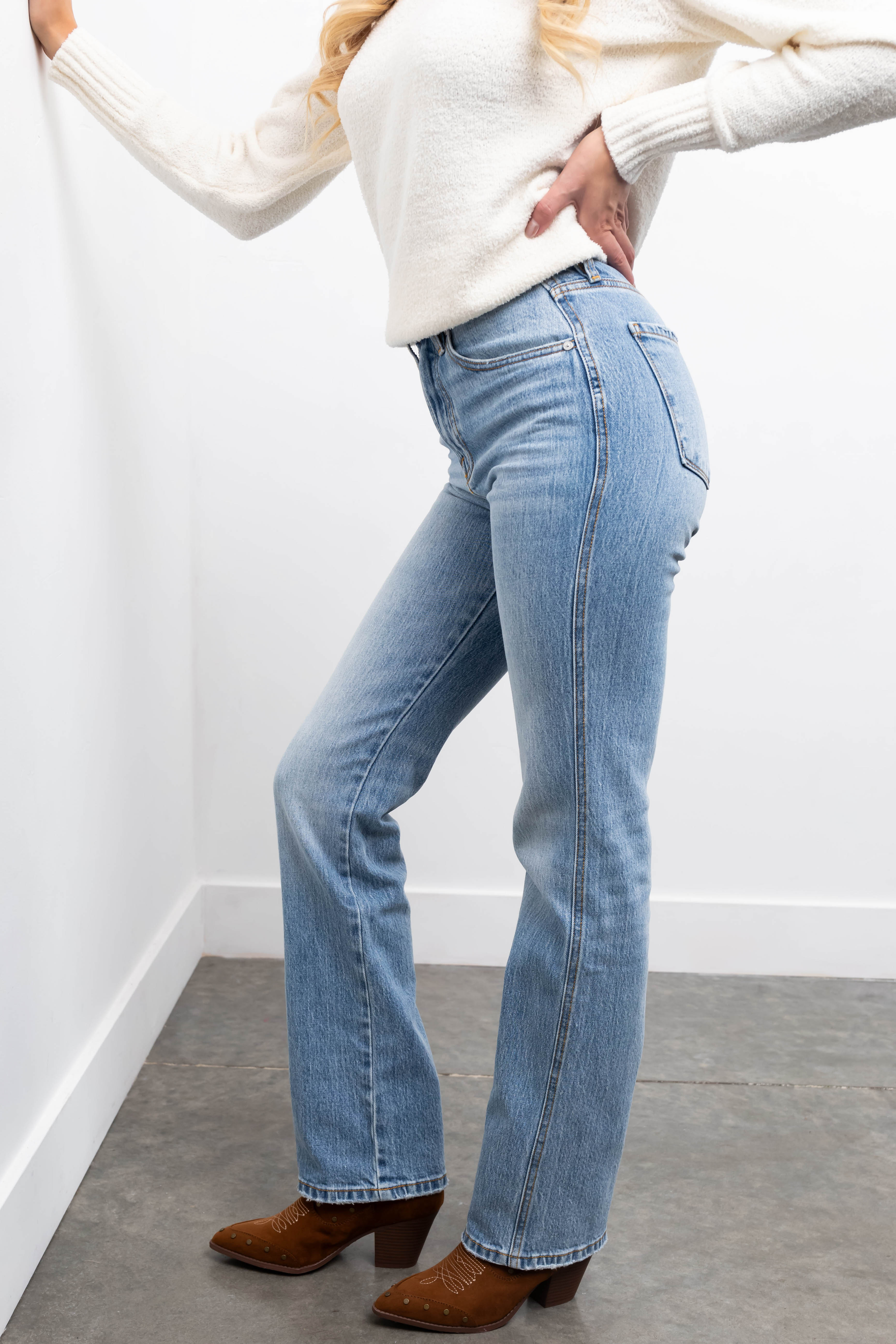 KanCan Light Wash Ultra High Rise Bootcut Jeans