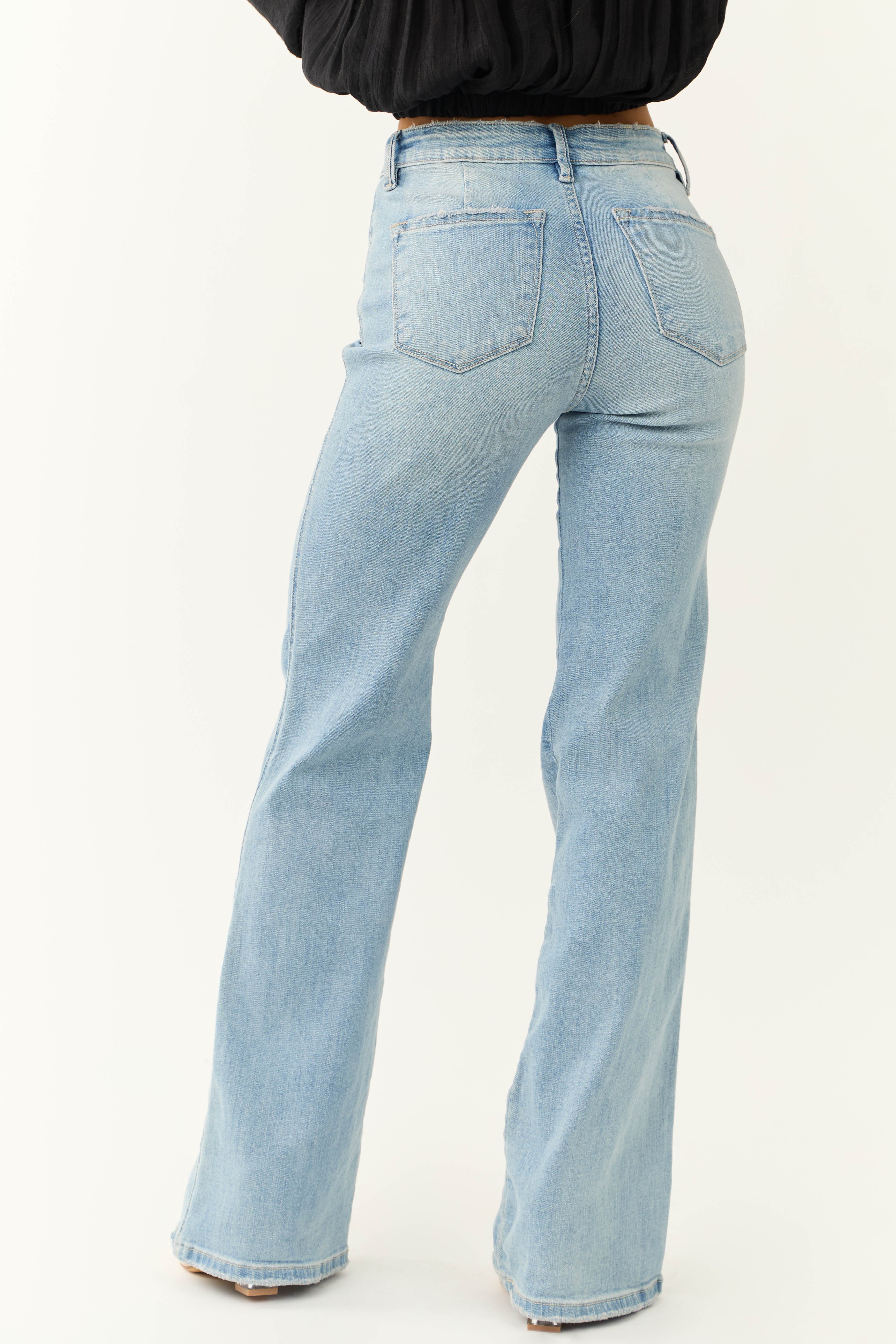 KanCan Light Wash Ultra High Rise Flare Jeans