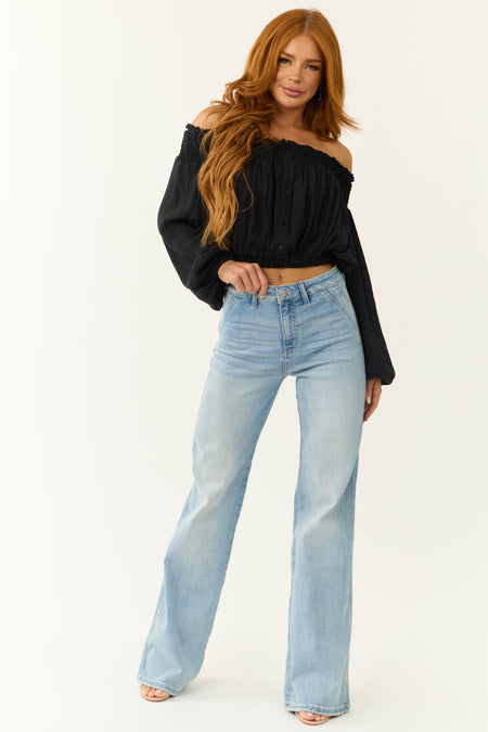 KanCan Light Wash Ultra High Rise Flare Jeans