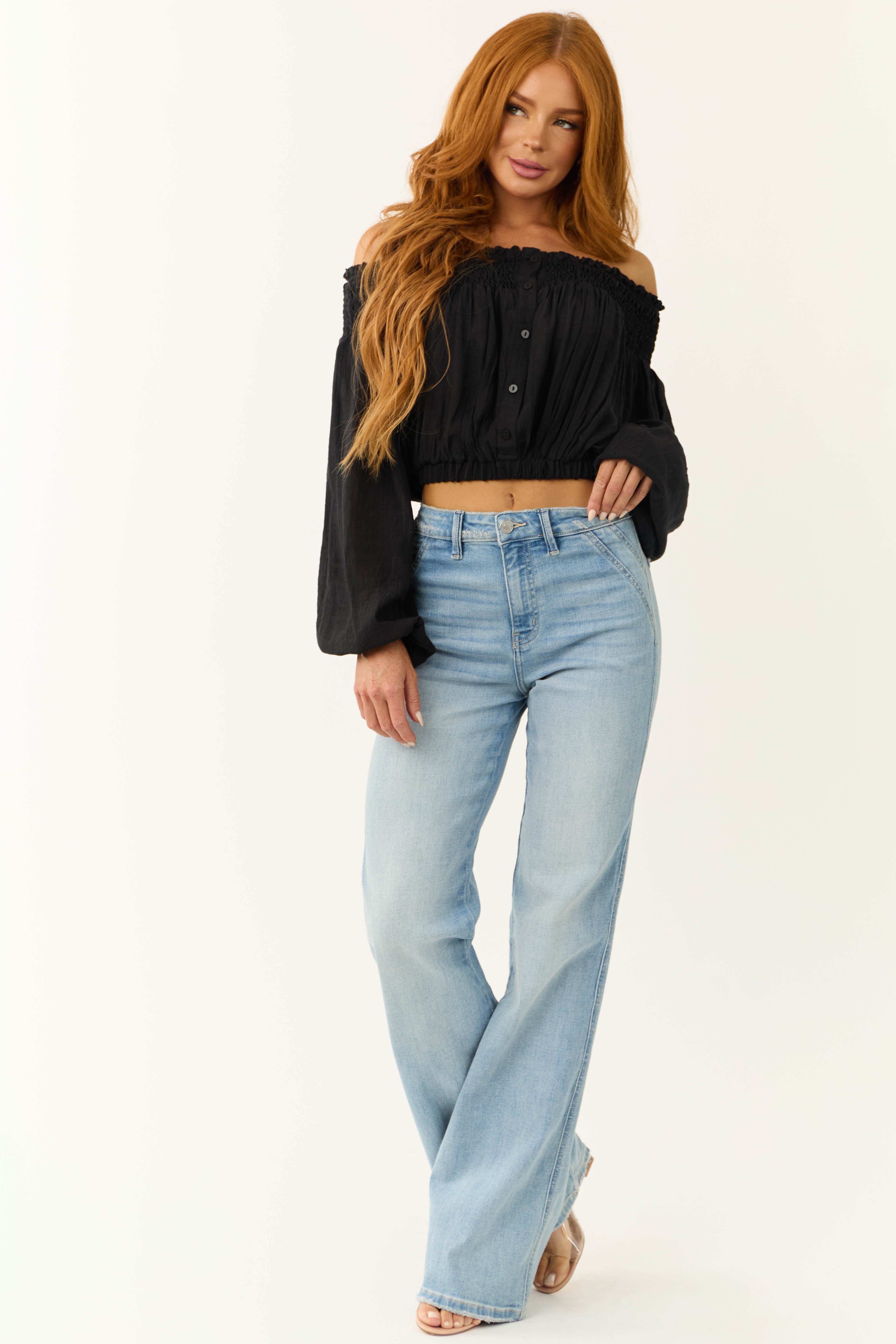 KanCan Light Wash Ultra High Rise Flare Jeans