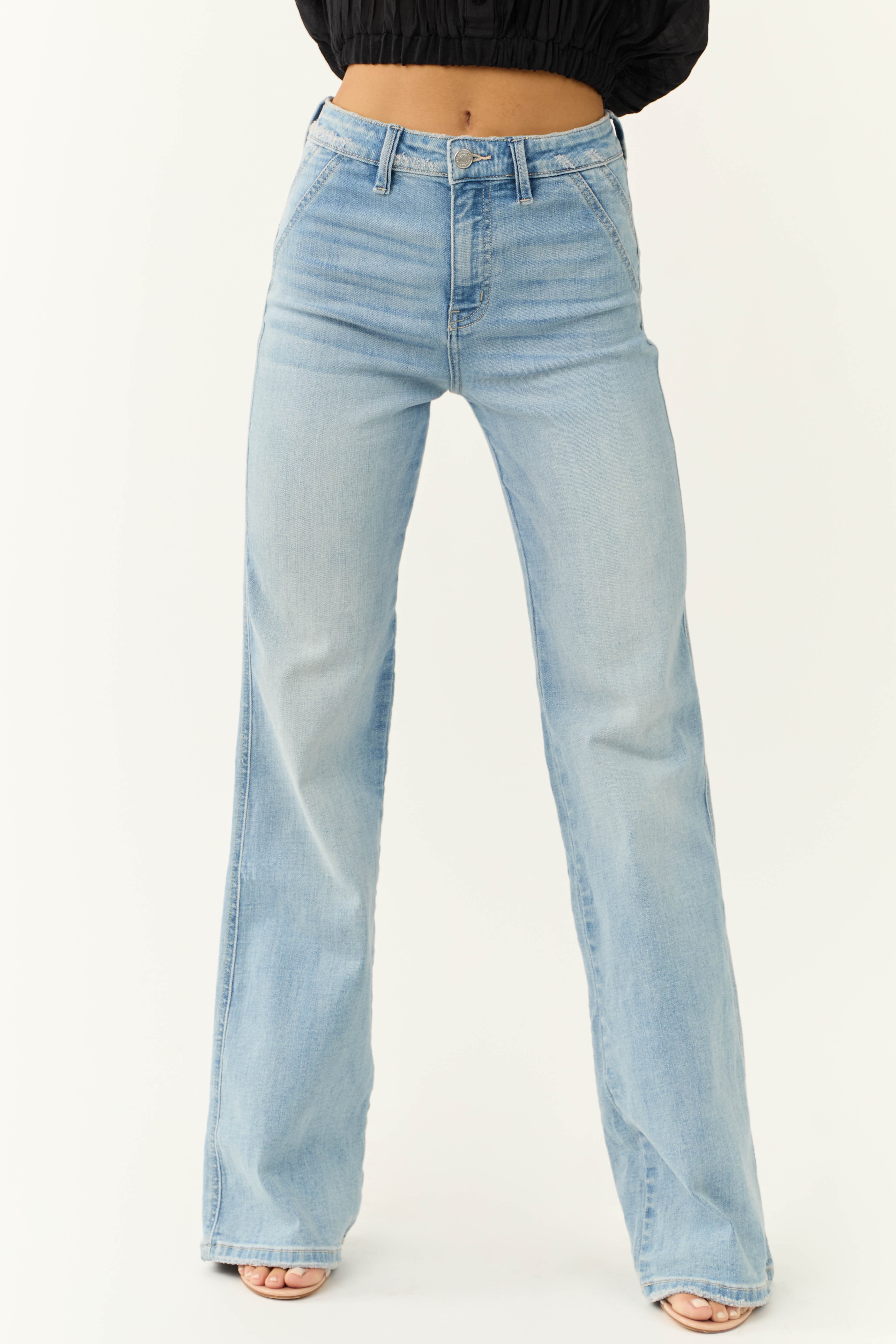 KanCan Light Wash Ultra High Rise Flare Jeans