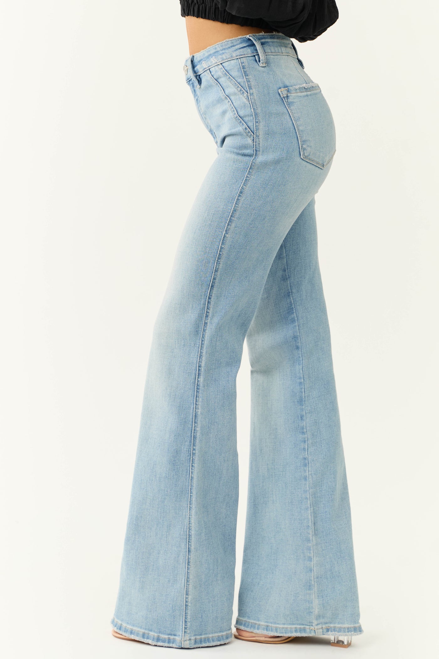 KanCan Light Wash Ultra High Rise Flare Jeans