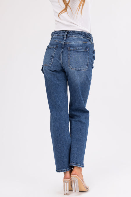 KanCan Medium Straight Leg High Rise Ankle Length Jeans