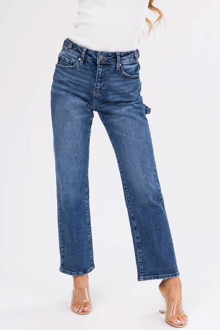 KanCan Medium Straight Leg High Rise Ankle Length Jeans