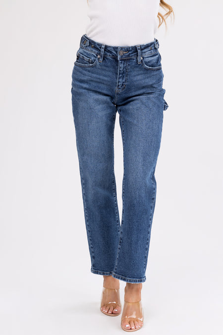 KanCan Medium Straight Leg High Rise Ankle Length Jeans