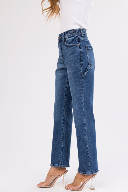 KanCan Medium Straight Leg High Rise Ankle Length Jeans