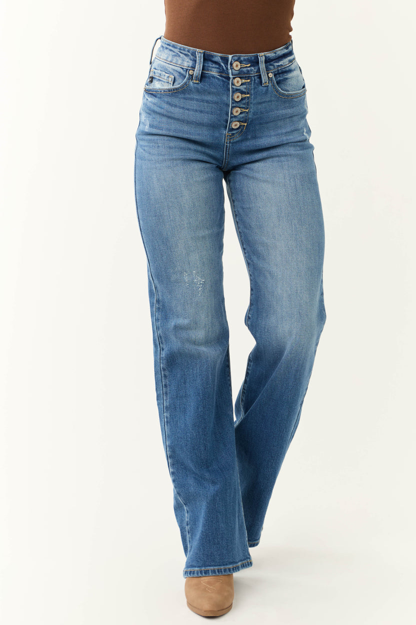 KanCan Medium Wash High Rise 90's Flare Jeans