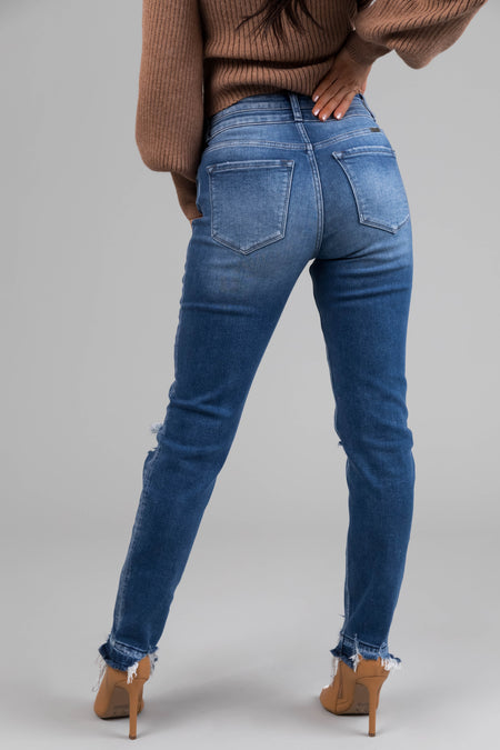 KanCan Medium Wash High Rise Distressed Jeans