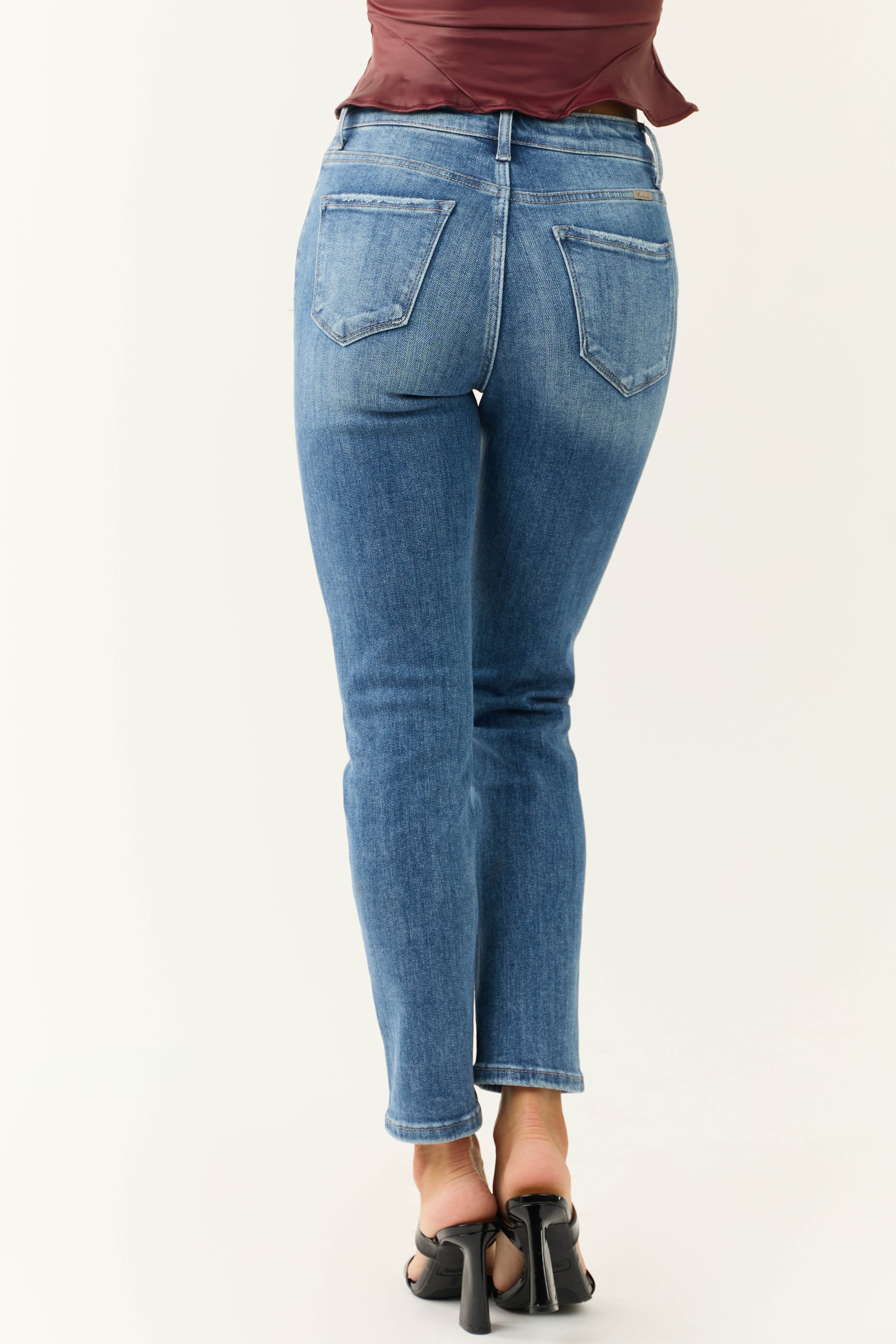 KanCan Medium Wash High Rise Slim Straight Jeans