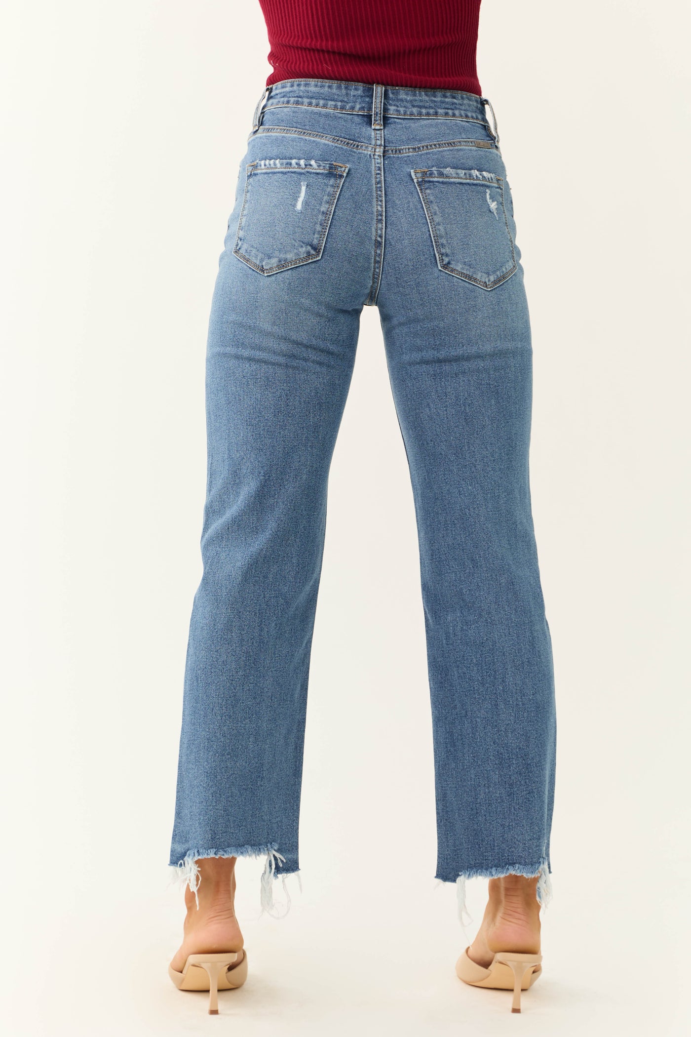 KanCan Medium Wash High Rise Slim Wide Leg Jeans