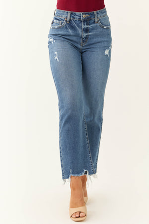 KanCan Medium Wash High Rise Slim Wide Leg Jeans