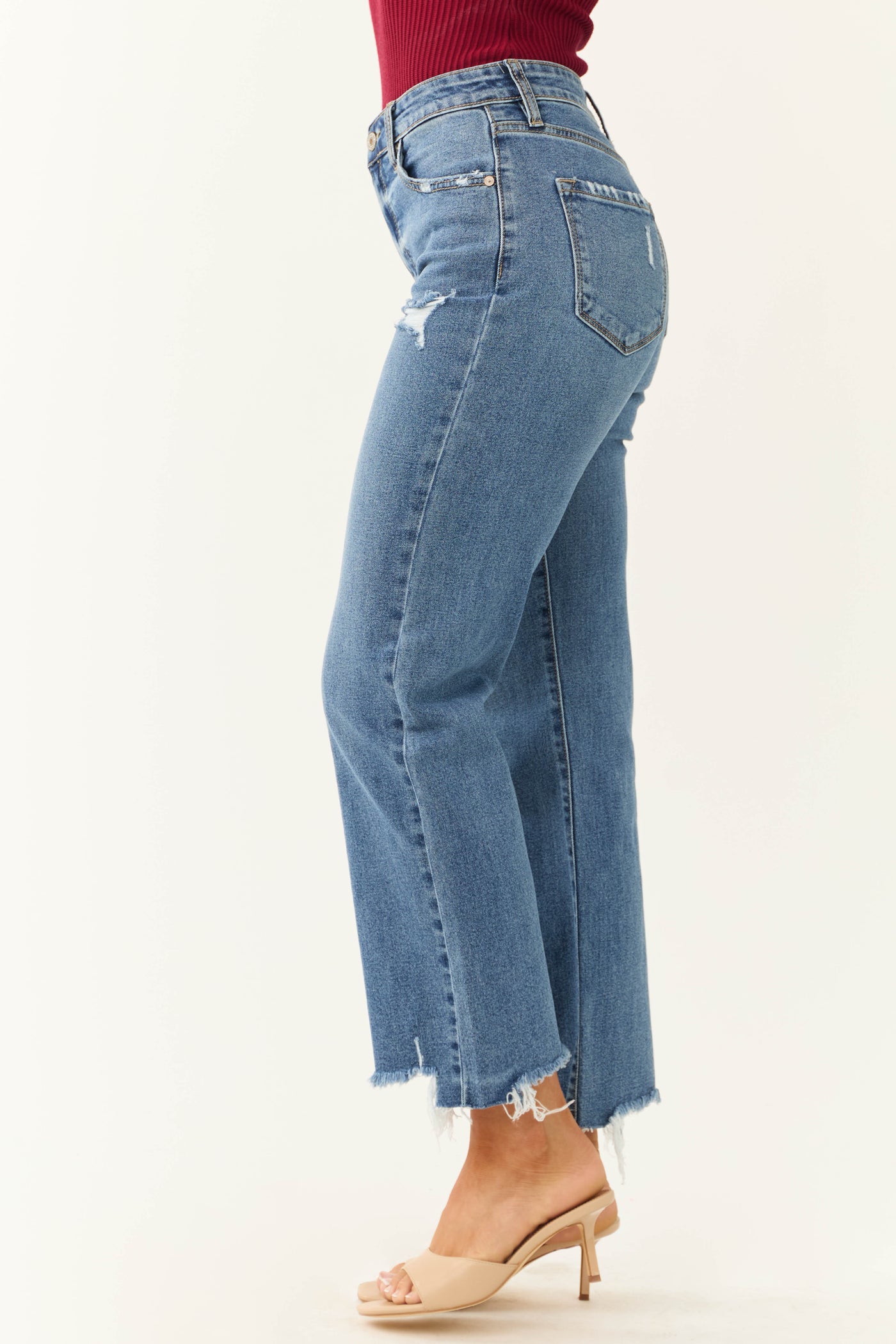 KanCan Medium Wash High Rise Slim Wide Leg Jeans