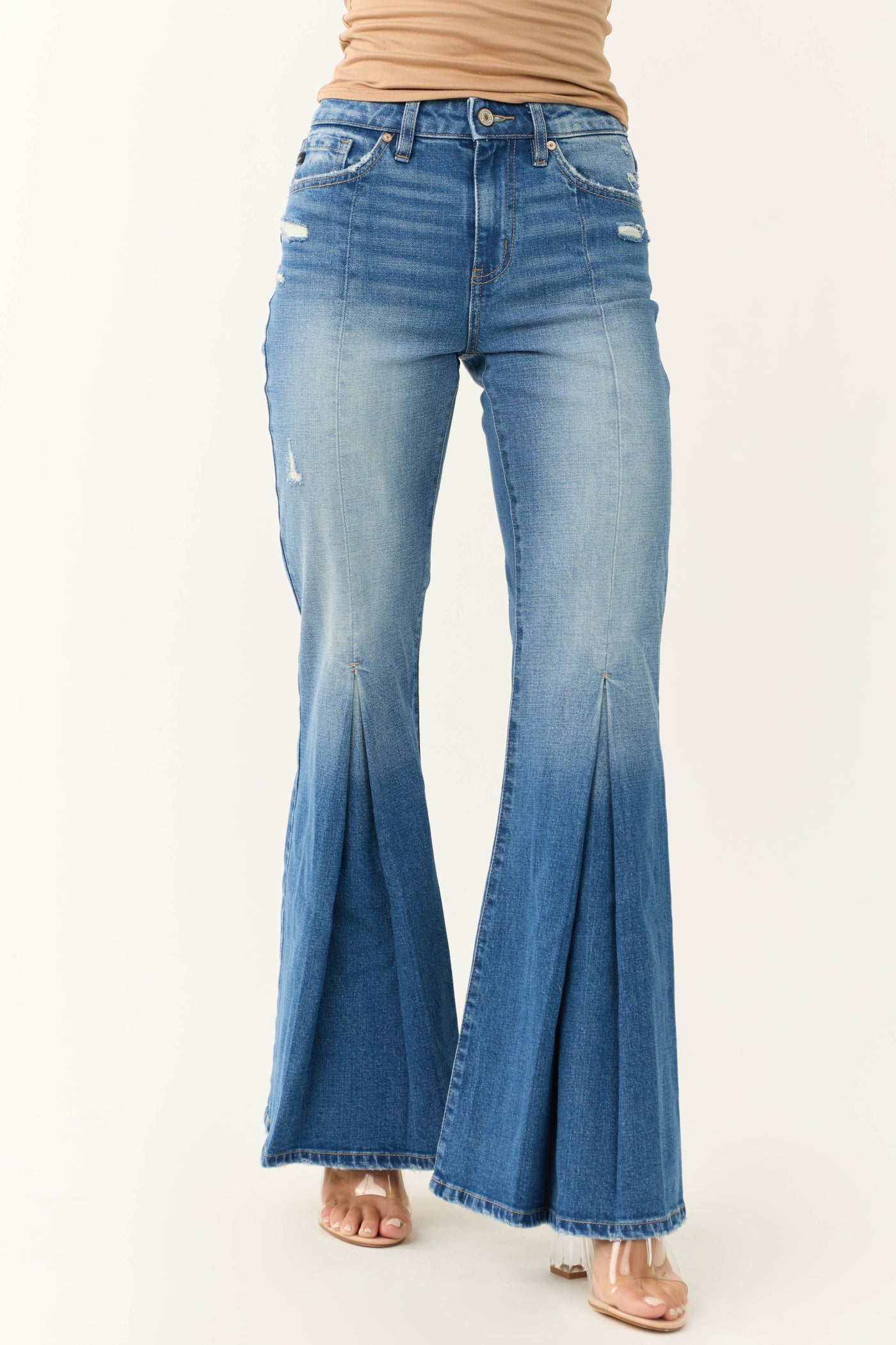 KanCan Medium Wash High Rise Super Flare Jeans