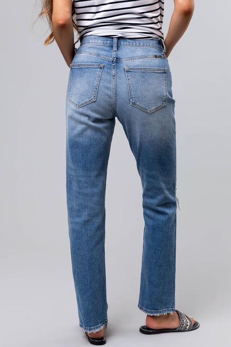 KanCan Medium Wash Straight Leg High Rise Jeans