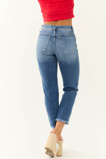 KanCan Medium Washed Cropped Straight Jeans