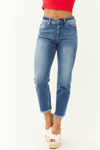 KanCan Medium Washed Cropped Straight Jeans