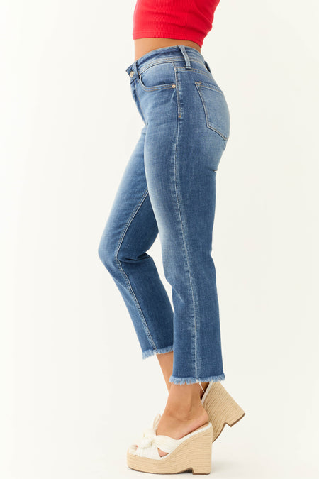 KanCan Medium Washed Cropped Straight Jeans