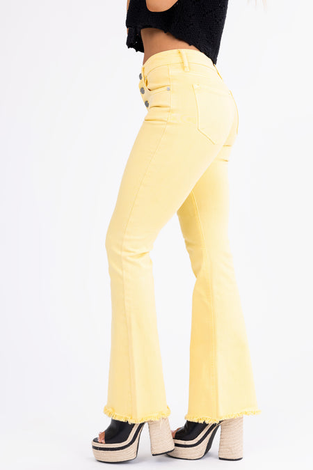 KanCan Mellow Yellow High Rise Flare Jeans