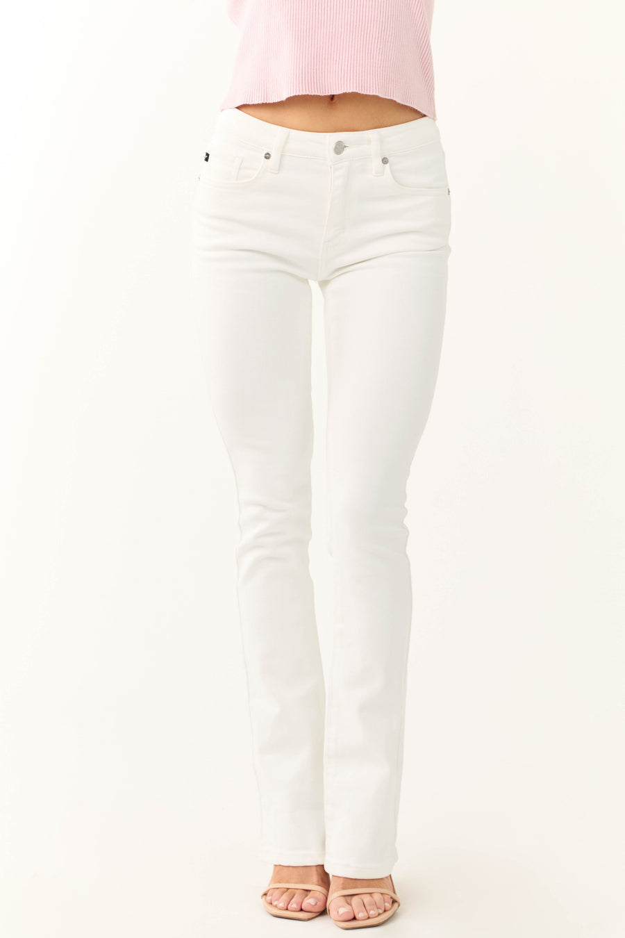 KanCan Off White High Rise Bootcut Jeans